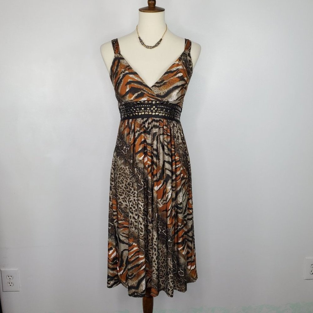 Studio West Apparel Mob Wife Sleeveless Studded Empire Waist Summer Dress Size S